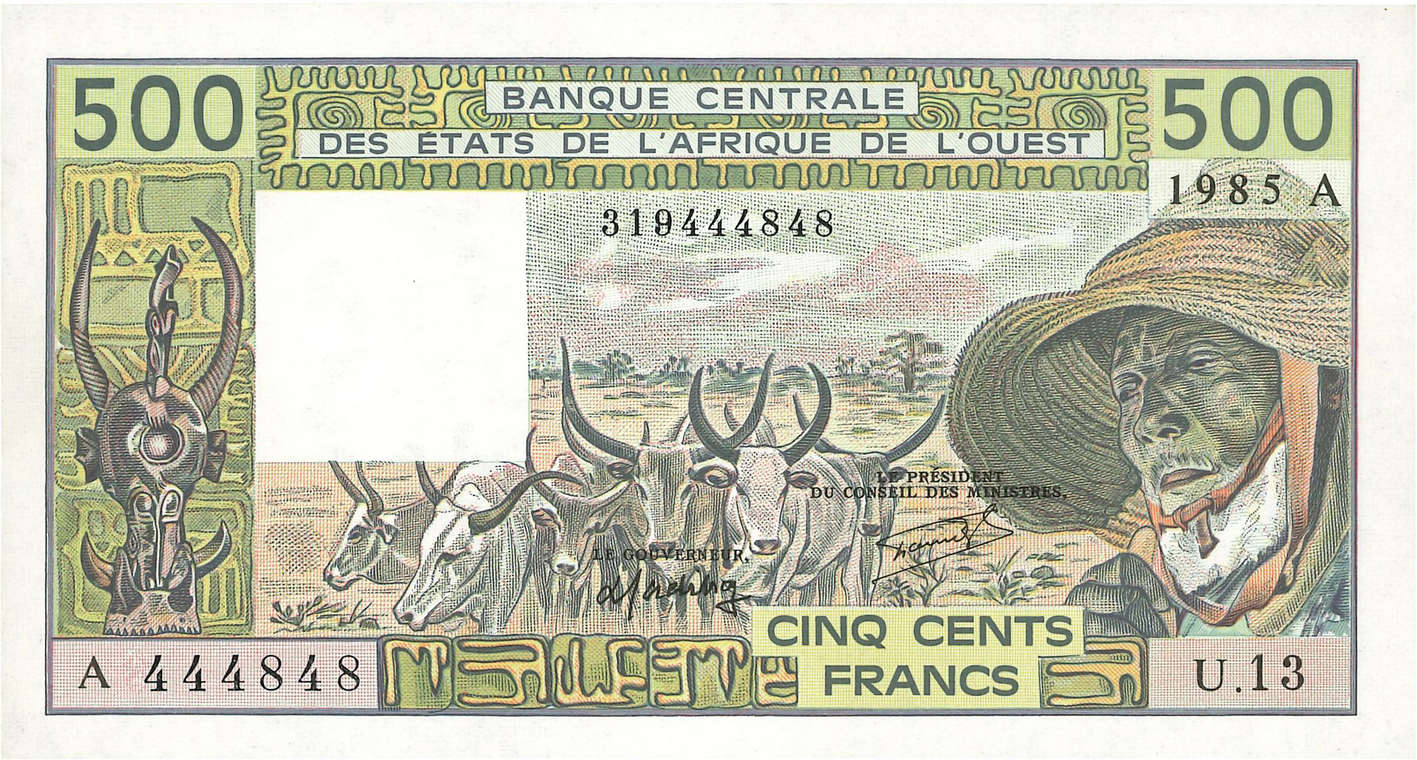 500 Francs ESTADOS DEL OESTE AFRICANO  1985 P.106Ai SC+