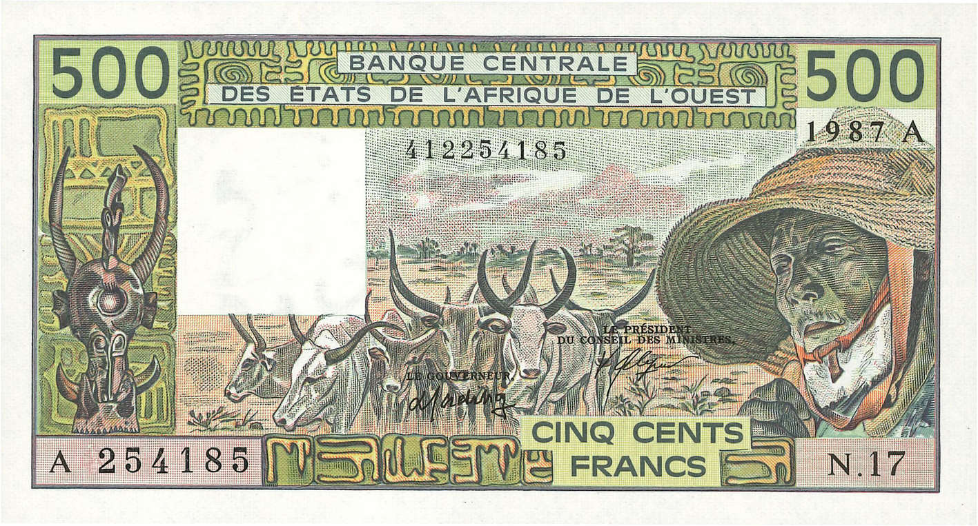 500 Francs WEST AFRIKANISCHE STAATEN  1987 P.106Ak fST+