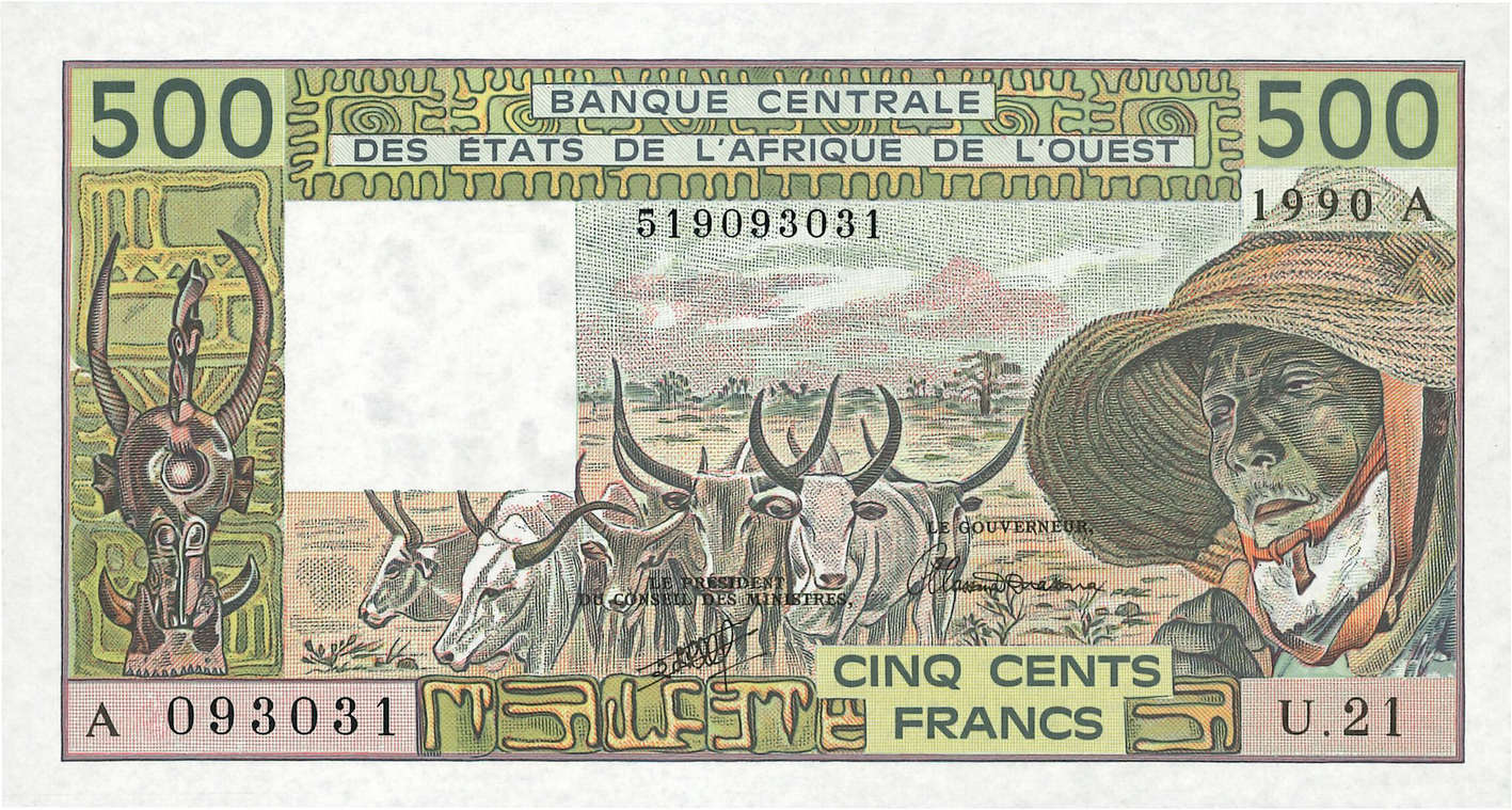 500 Francs ÉTATS DE L AFRIQUE DE L OUEST  1990 P.106Am pr.NEUF