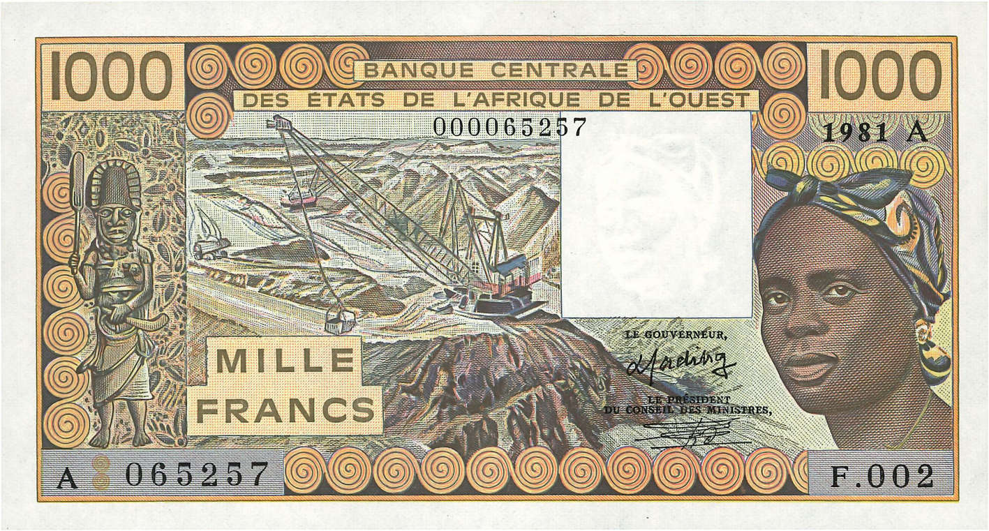 1000 Francs Fauté ÉTATS DE L AFRIQUE DE L OUEST  1981 P.107Ab NEUF