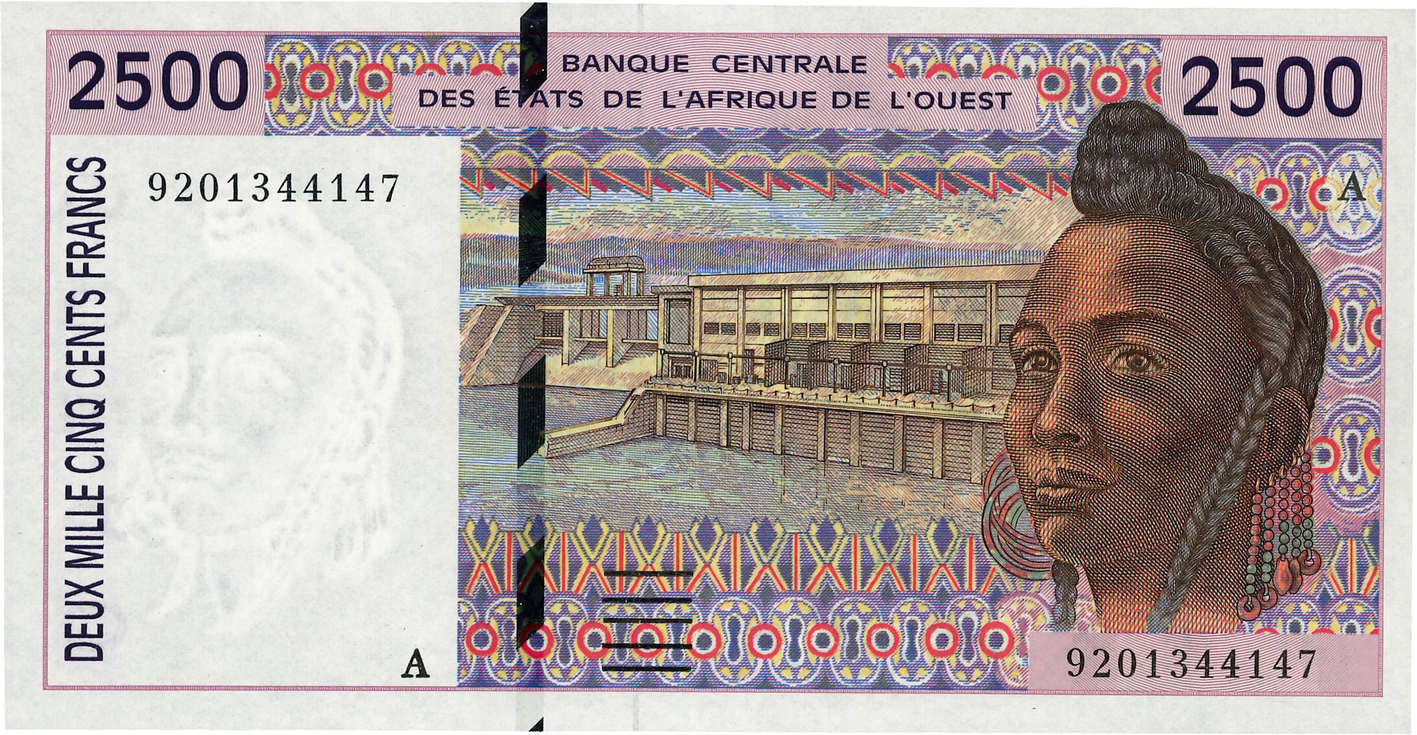 2500 Francs WEST AFRICAN STATES  1992 P.112Aa UNC