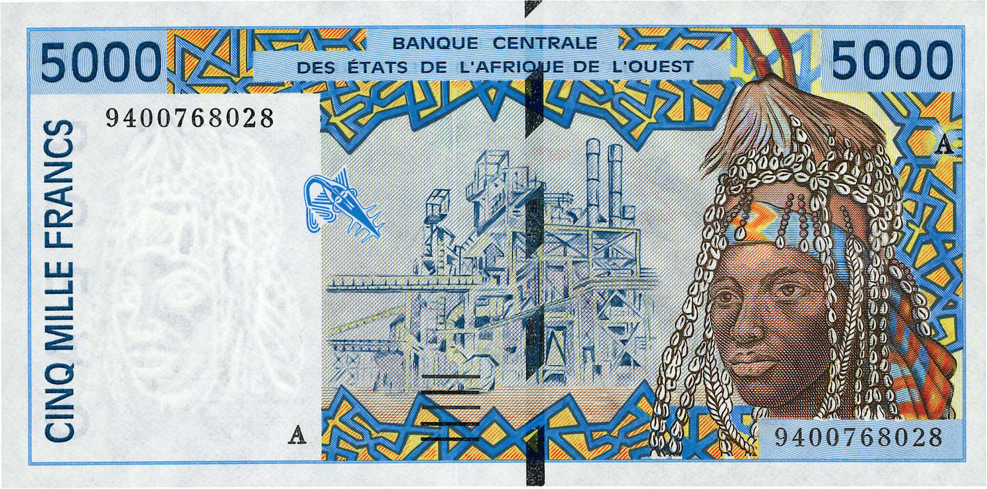 5000 Francs ESTADOS DEL OESTE AFRICANO  1994 P.113Ac FDC