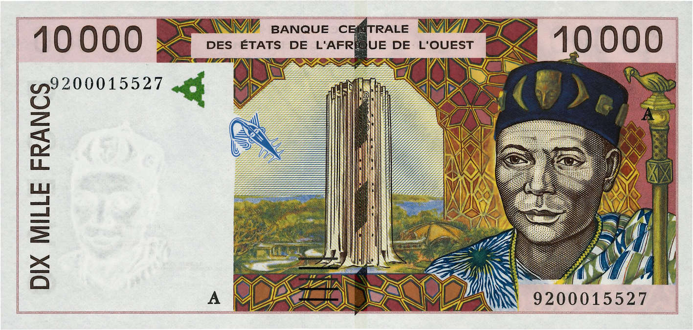 10000 Francs WEST AFRICAN STATES  1992 P.114Aa UNC
