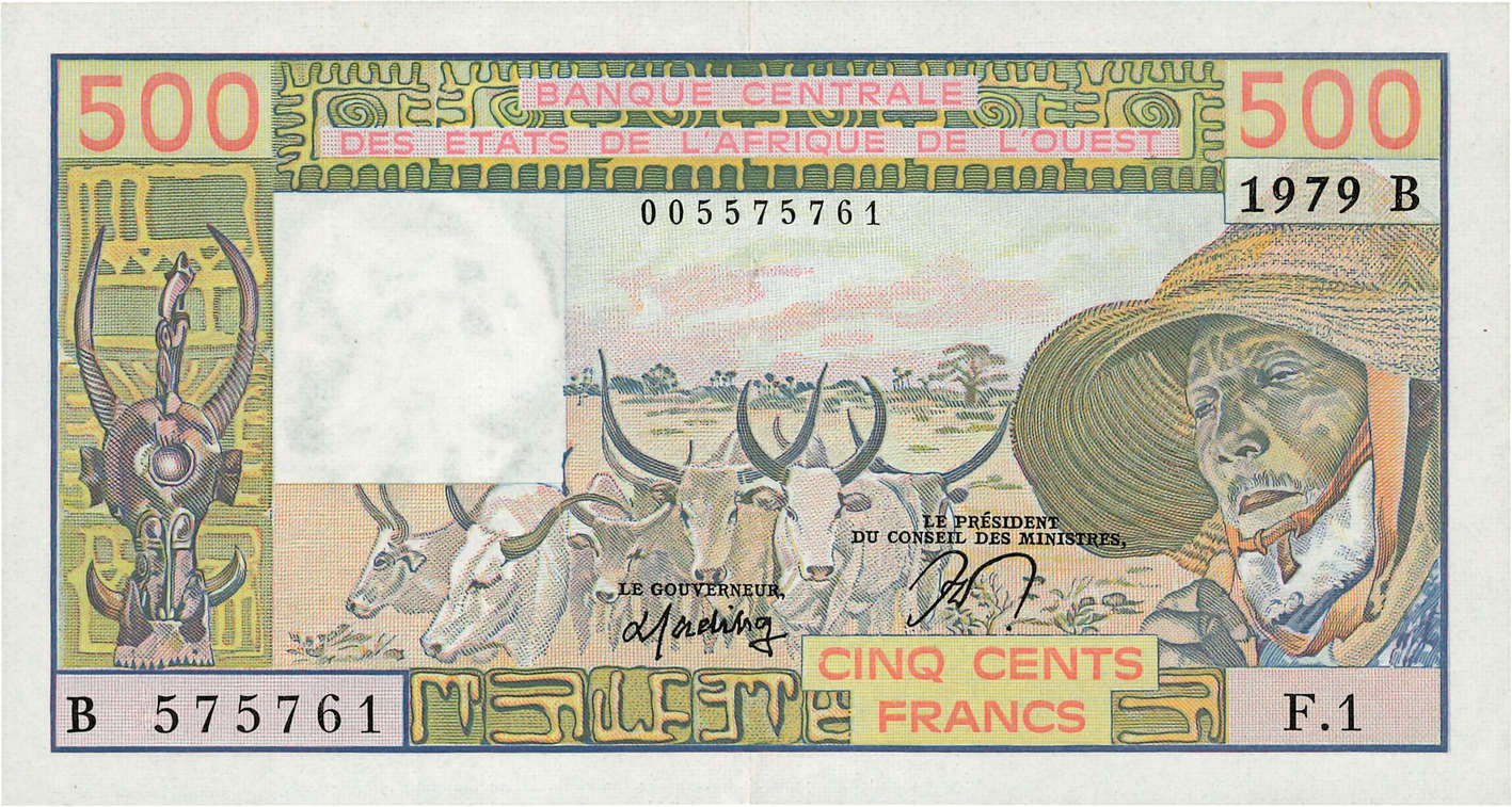 500 Francs STATI AMERICANI AFRICANI  1979 P.205Ba SPL+