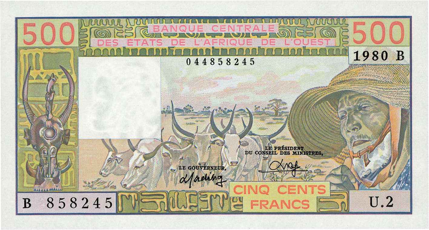 500 Francs ÉTATS DE L AFRIQUE DE L OUEST  1980 P.205Bb pr.NEUF