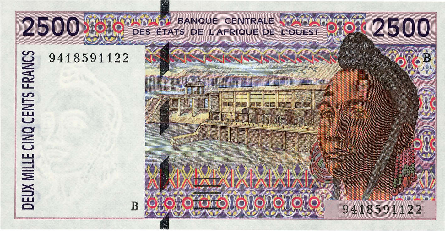 2500 Francs WEST AFRIKANISCHE STAATEN  1994 P.212Bc fST+
