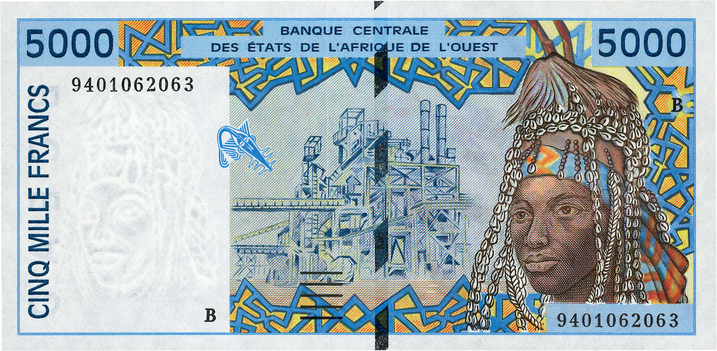 5000 Francs WEST AFRIKANISCHE STAATEN  1994 P.213Bc ST