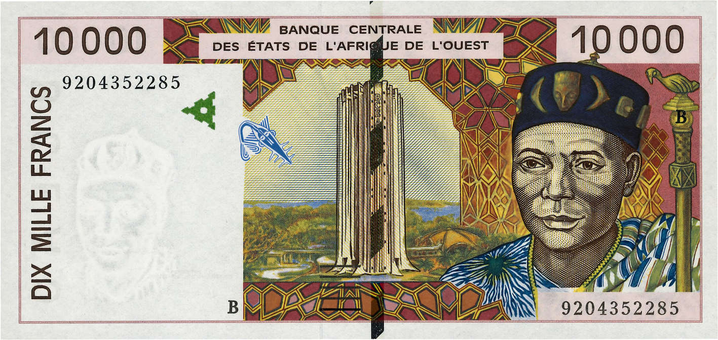 10000 Francs STATI AMERICANI AFRICANI  1992 P.214Ba FDC