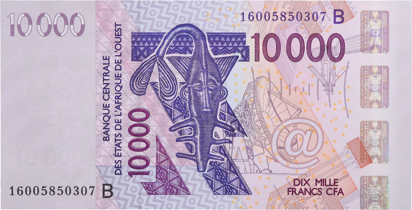 10000 Francs WEST AFRICAN STATES  2015 P.218Bp UNC