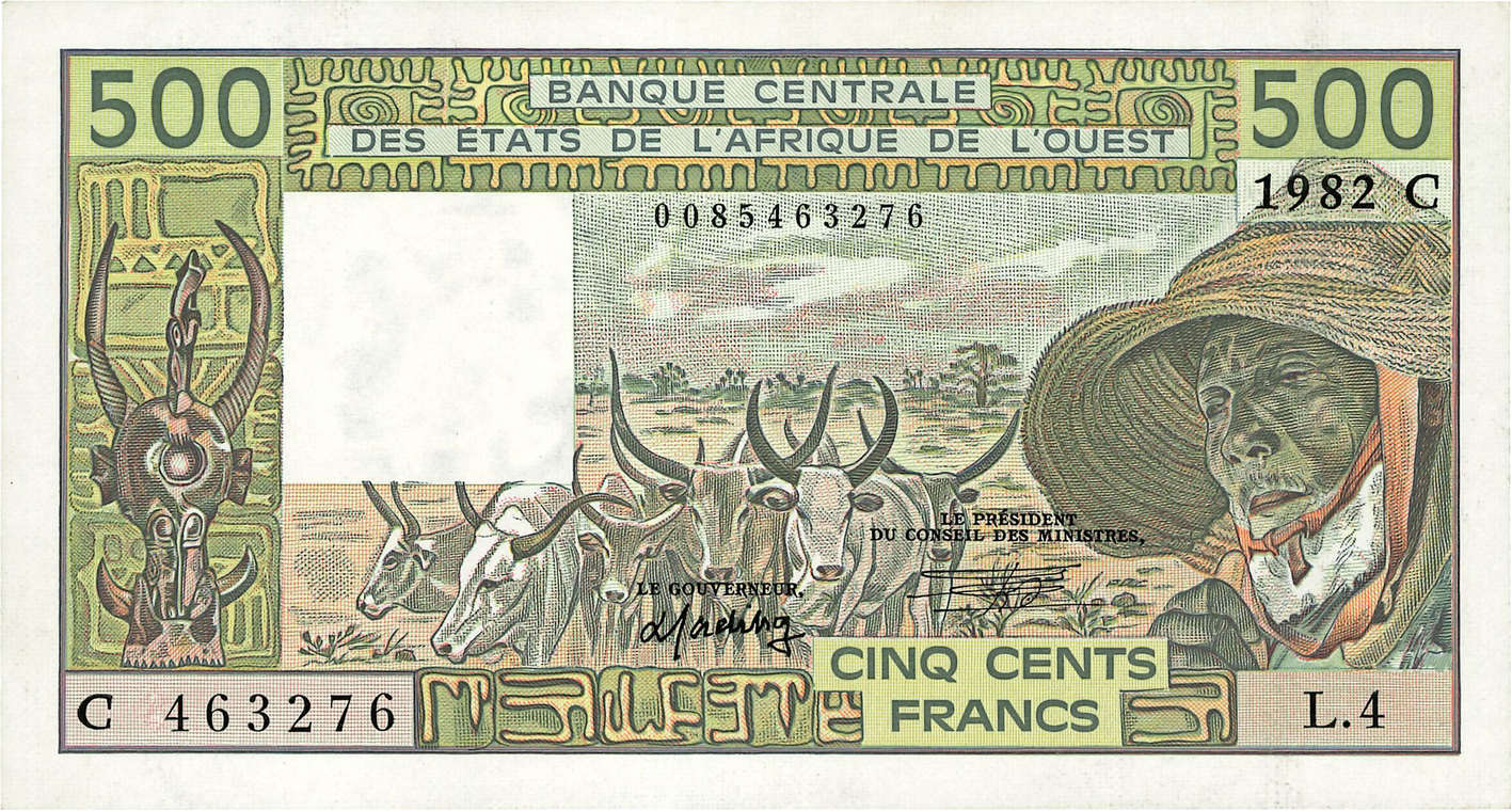 500 Francs WEST AFRIKANISCHE STAATEN  1982 P.306Cd ST