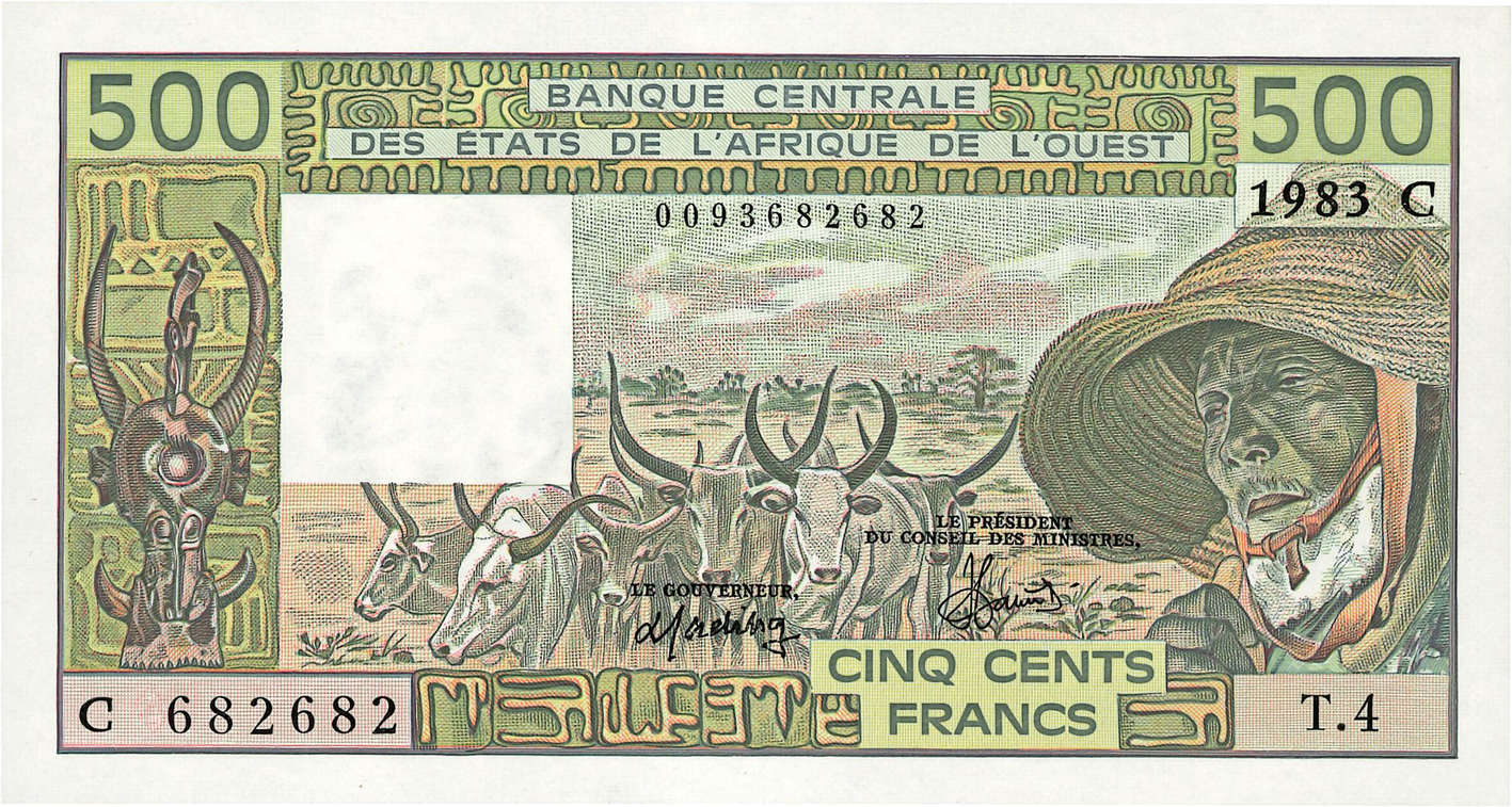 500 Francs Numéro spécial ÉTATS DE L AFRIQUE DE L OUEST  1983 P.306Cf pr.NEUF