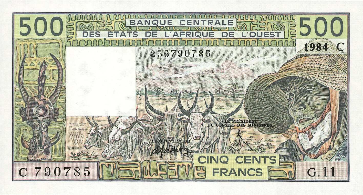 500 Francs ÉTATS DE L AFRIQUE DE L OUEST  1987 P.306Cg pr.NEUF