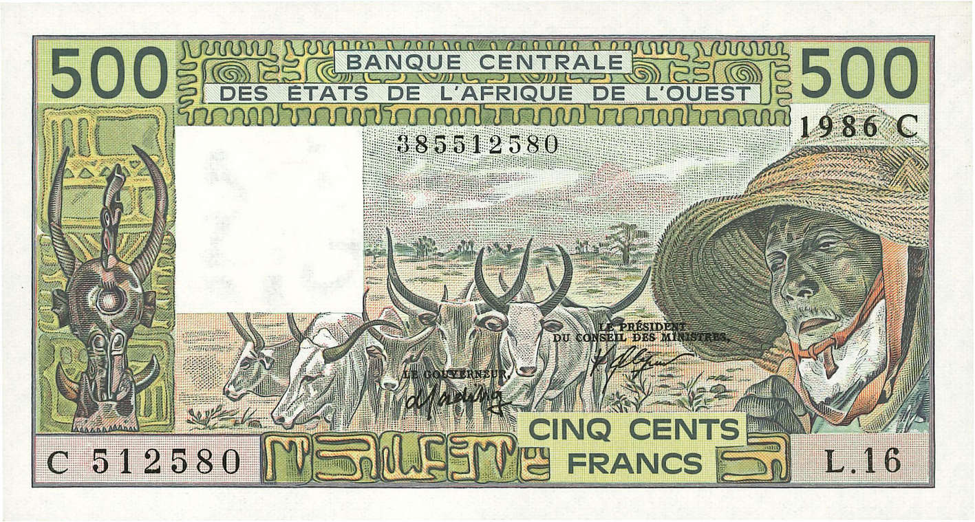 500 Francs ESTADOS DEL OESTE AFRICANO  1982 P.306Cj SC