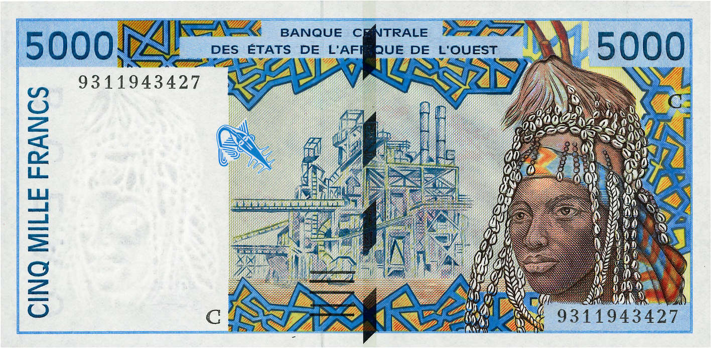5000 Francs ÉTATS DE L AFRIQUE DE L OUEST  1993 P.313Cb NEUF