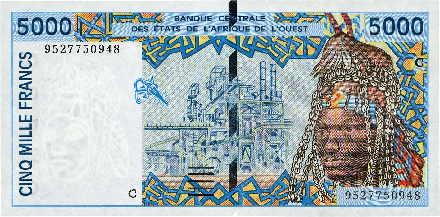 5000 Francs WEST AFRICAN STATES  1995 P.313Cd UNC