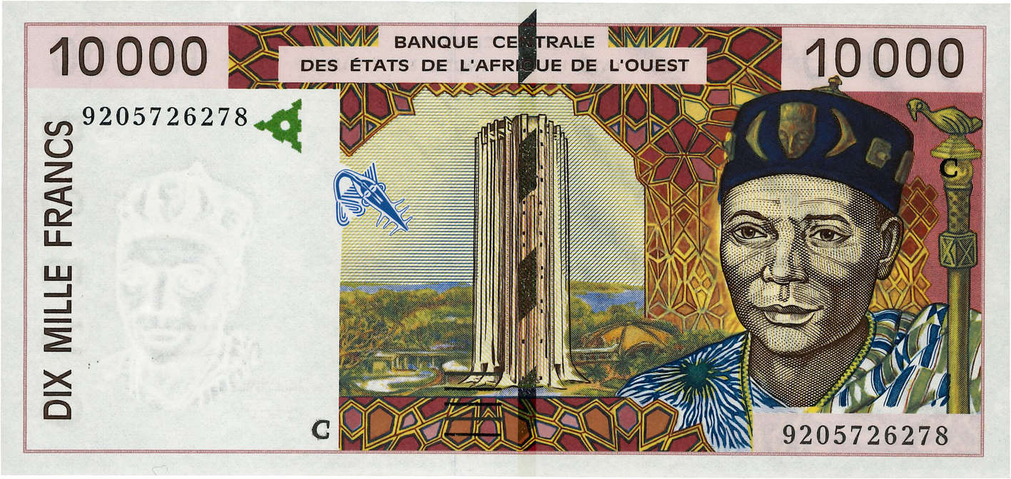 10000 Francs STATI AMERICANI AFRICANI  1992 P.314Ca FDC