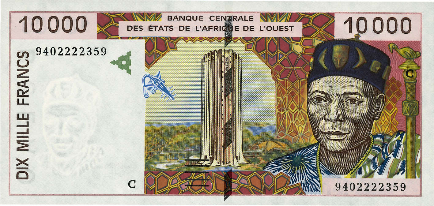 10000 Francs WEST AFRIKANISCHE STAATEN  1994 P.314Cb ST