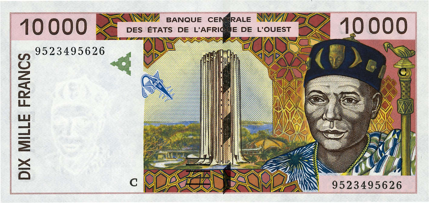 10000 Francs WEST AFRIKANISCHE STAATEN  1995 P.314Cc fST+