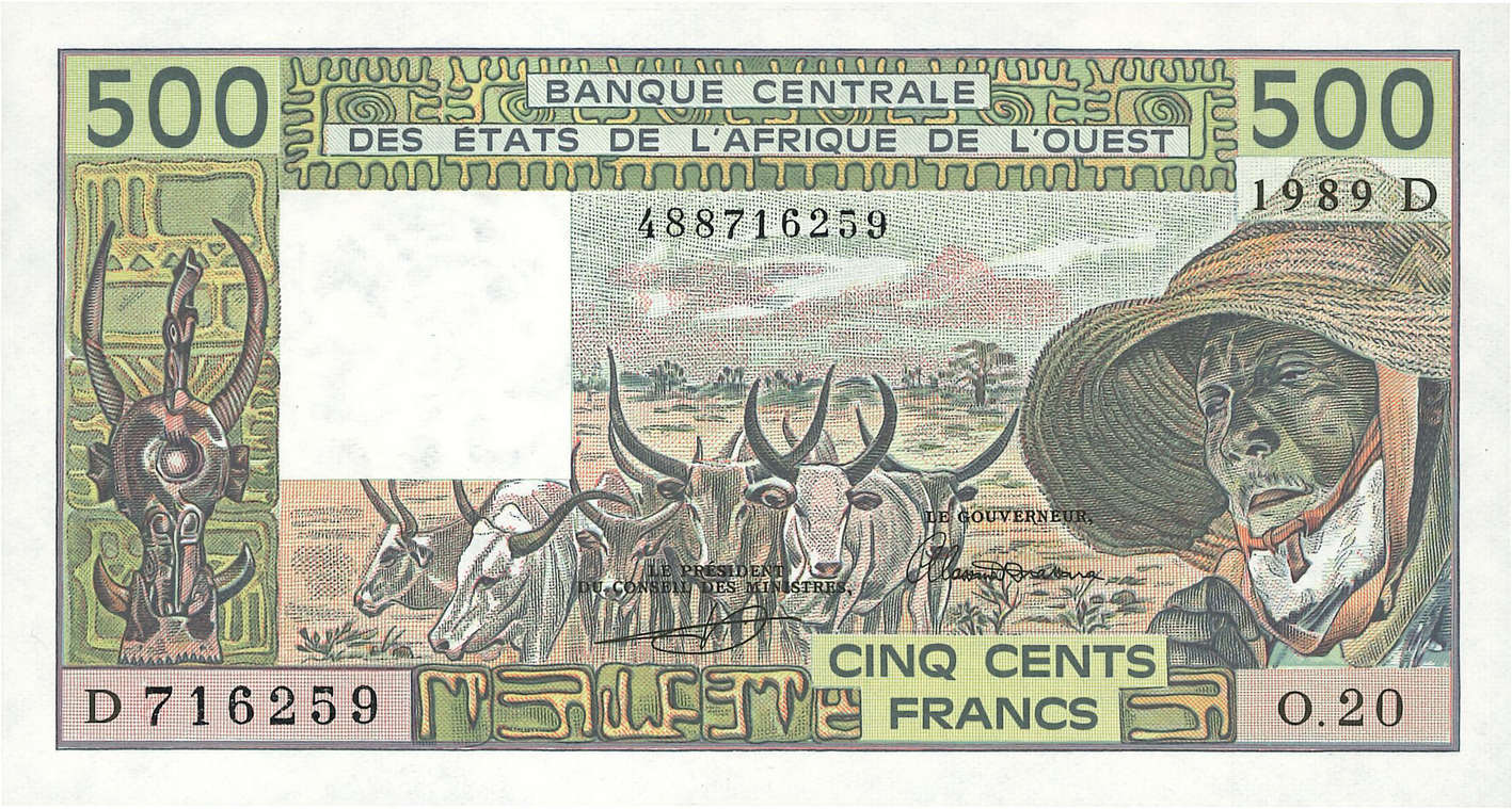 500 Francs ÉTATS DE L AFRIQUE DE L OUEST  1989 P.405Dh NEUF