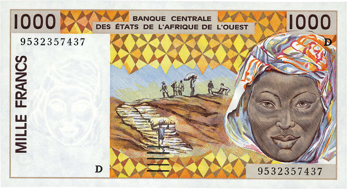 1000 Francs WEST AFRIKANISCHE STAATEN  1995 P.411De ST