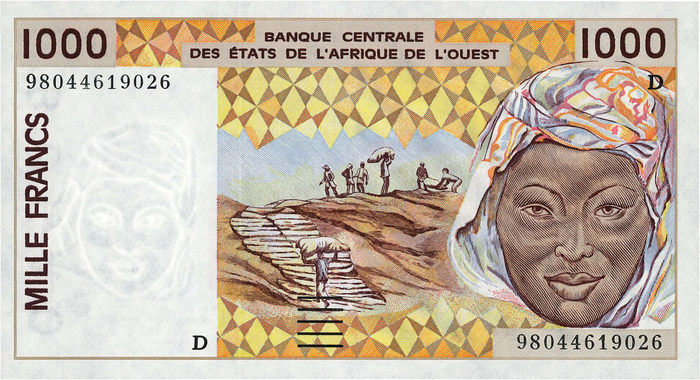 1000 Francs ESTADOS DEL OESTE AFRICANO  1998 P.411Dh FDC