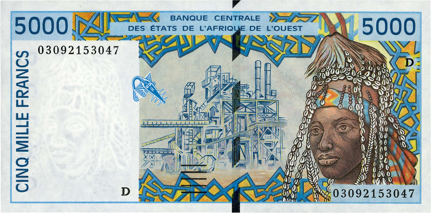 5000 Francs ESTADOS DEL OESTE AFRICANO  2003 P.413Dl FDC