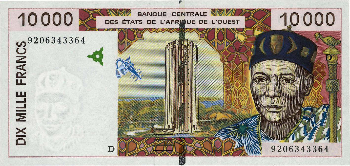 10000 Francs ESTADOS DEL OESTE AFRICANO  1992 P.414Da SC+