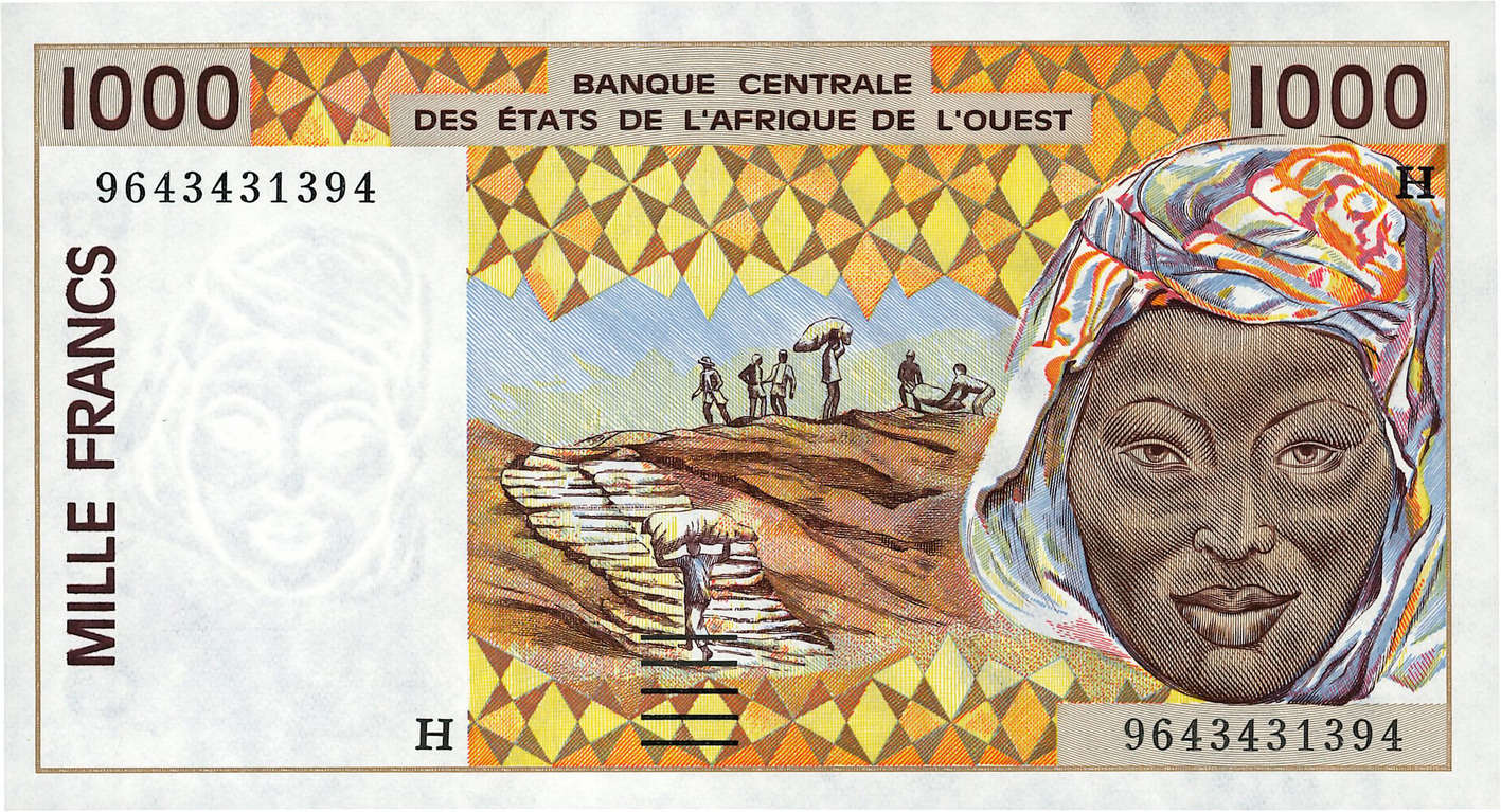 1000 Francs ESTADOS DEL OESTE AFRICANO  1996 P.611Hf FDC