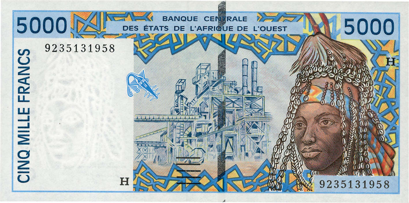 5000 Francs ÉTATS DE L AFRIQUE DE L OUEST  1992 P.613Ha NEUF