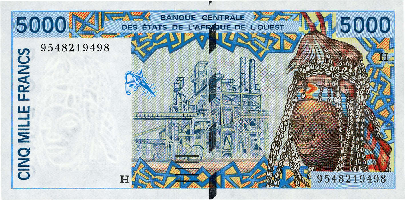 5000 Francs STATI AMERICANI AFRICANI  1995 P.613Hc FDC