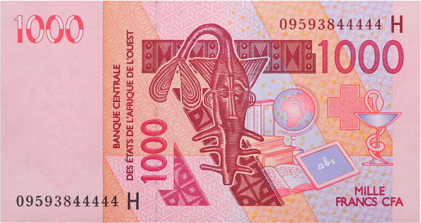 1000 Francs WEST AFRIKANISCHE STAATEN  2009 P.615Hh fST+