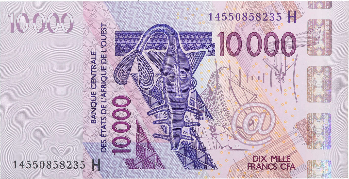 10000 Francs STATI AMERICANI AFRICANI  2014 P.618Hn FDC