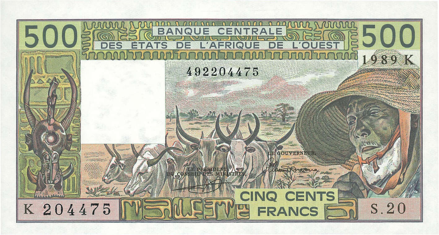 500 Francs ÉTATS DE L AFRIQUE DE L OUEST  1989 P.706Kk NEUF