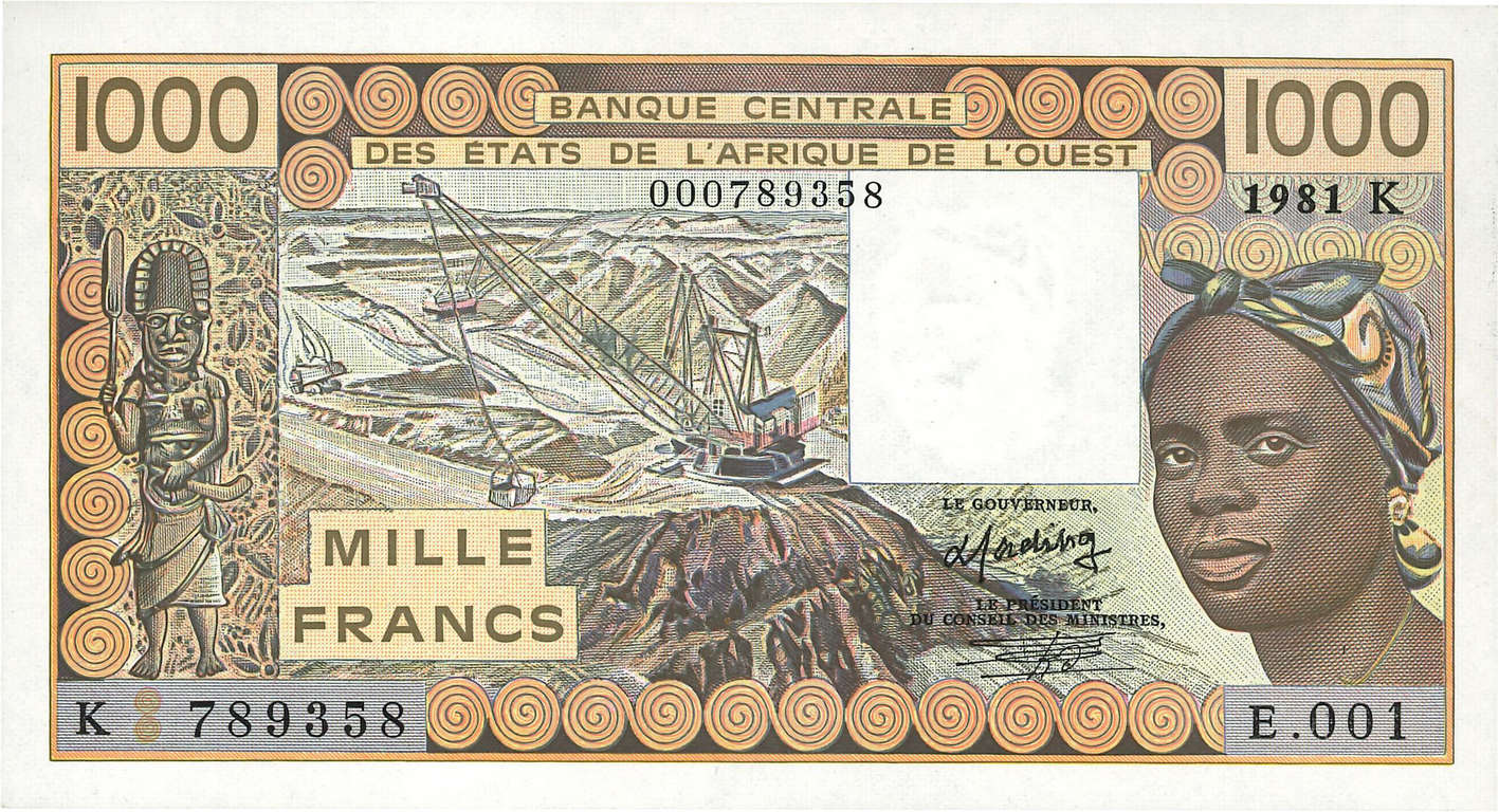 1000 Francs Fauté ÉTATS DE L AFRIQUE DE L OUEST  1981 P.707Kb pr.NEUF