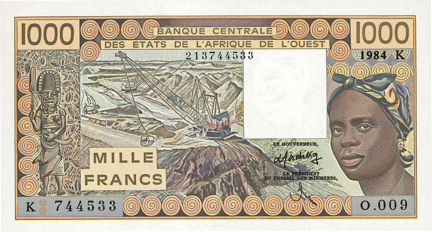 1000 Francs ÉTATS DE L AFRIQUE DE L OUEST  1984 P.707Kd NEUF