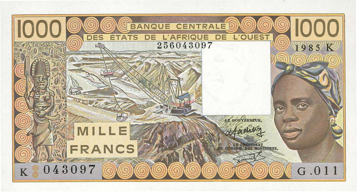 1000 Francs ÉTATS DE L AFRIQUE DE L OUEST  1985 P.707Kf NEUF