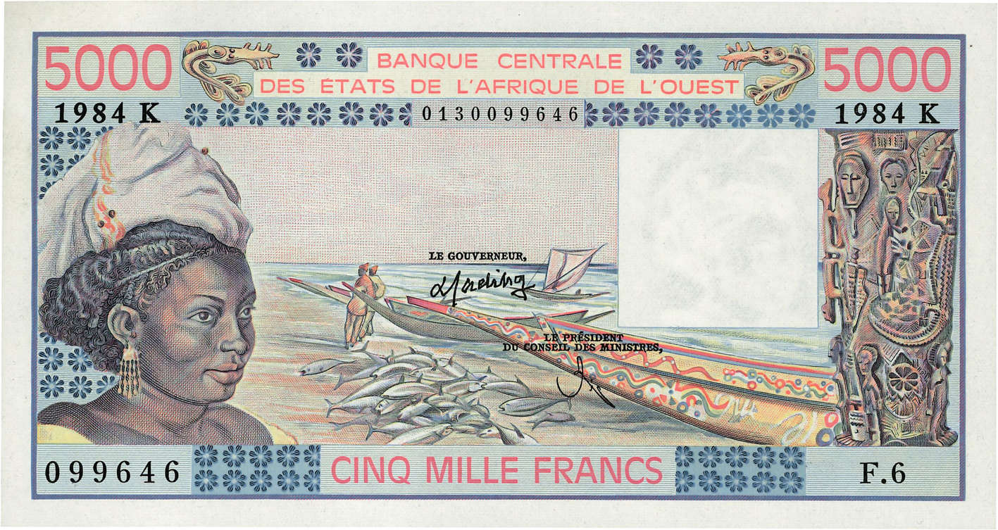 5000 Francs ÉTATS DE L AFRIQUE DE L OUEST  1984 P.708Ki pr.NEUF