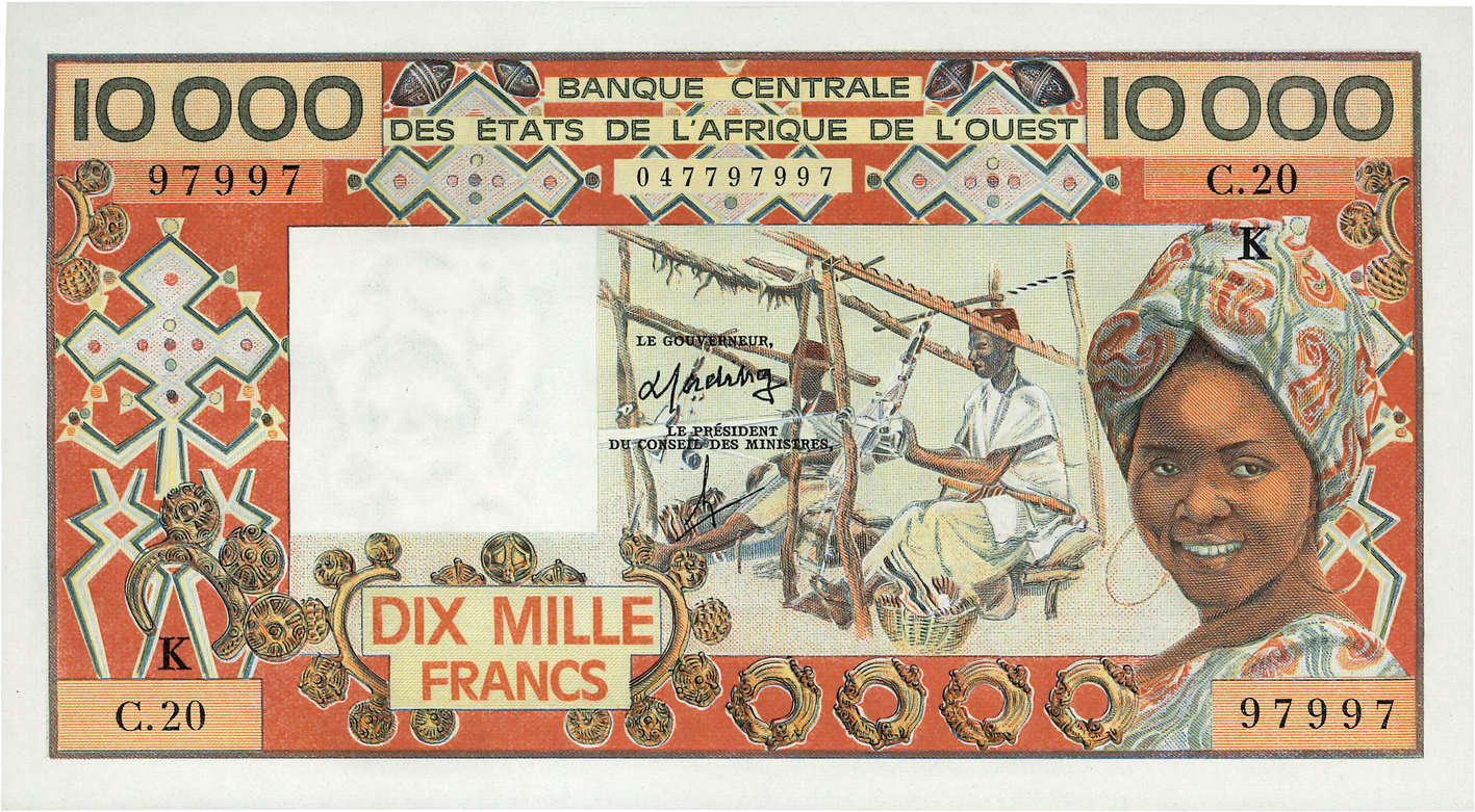 10000 Francs WEST AFRICAN STATES  1983 P.709Kf UNC-