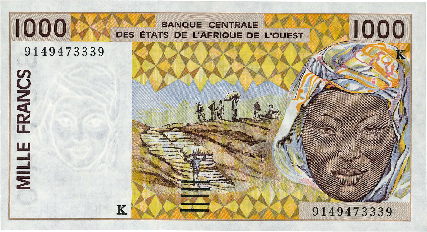 1000 Francs WEST AFRICAN STATES  1991 P.711Ka AU