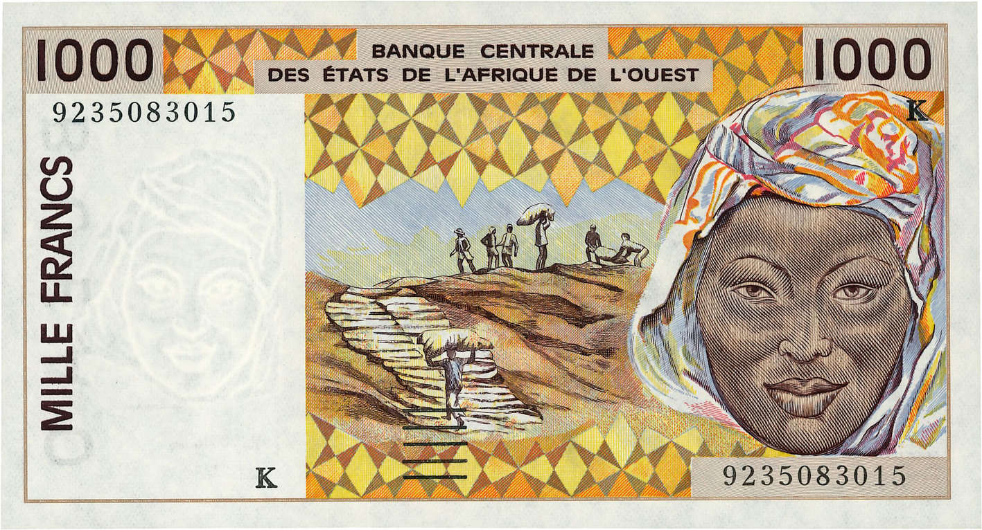 1000 Francs WEST AFRICAN STATES  1992 P.711Kb AU