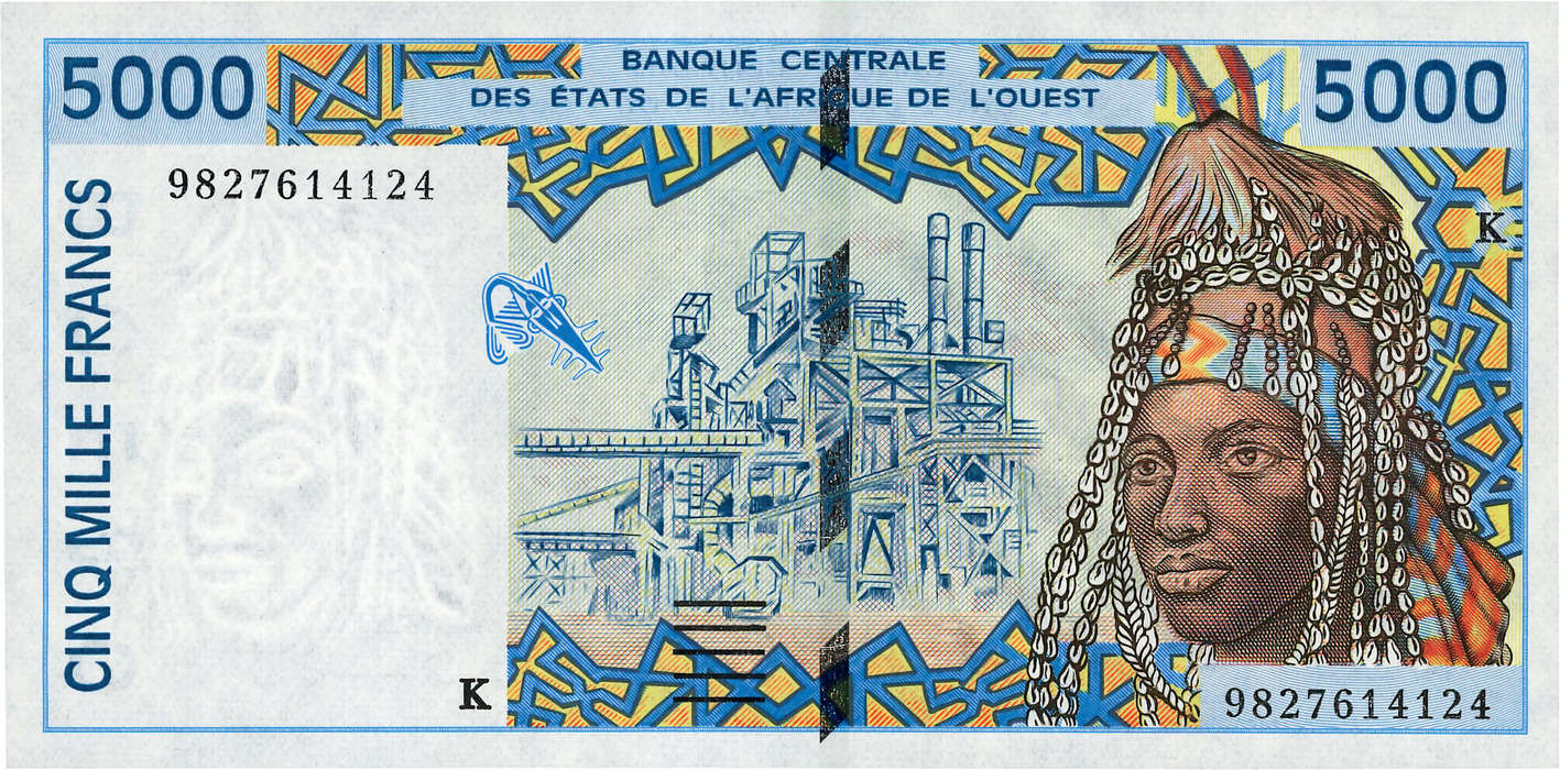 5000 Francs STATI AMERICANI AFRICANI  1998 P.713Kg FDC