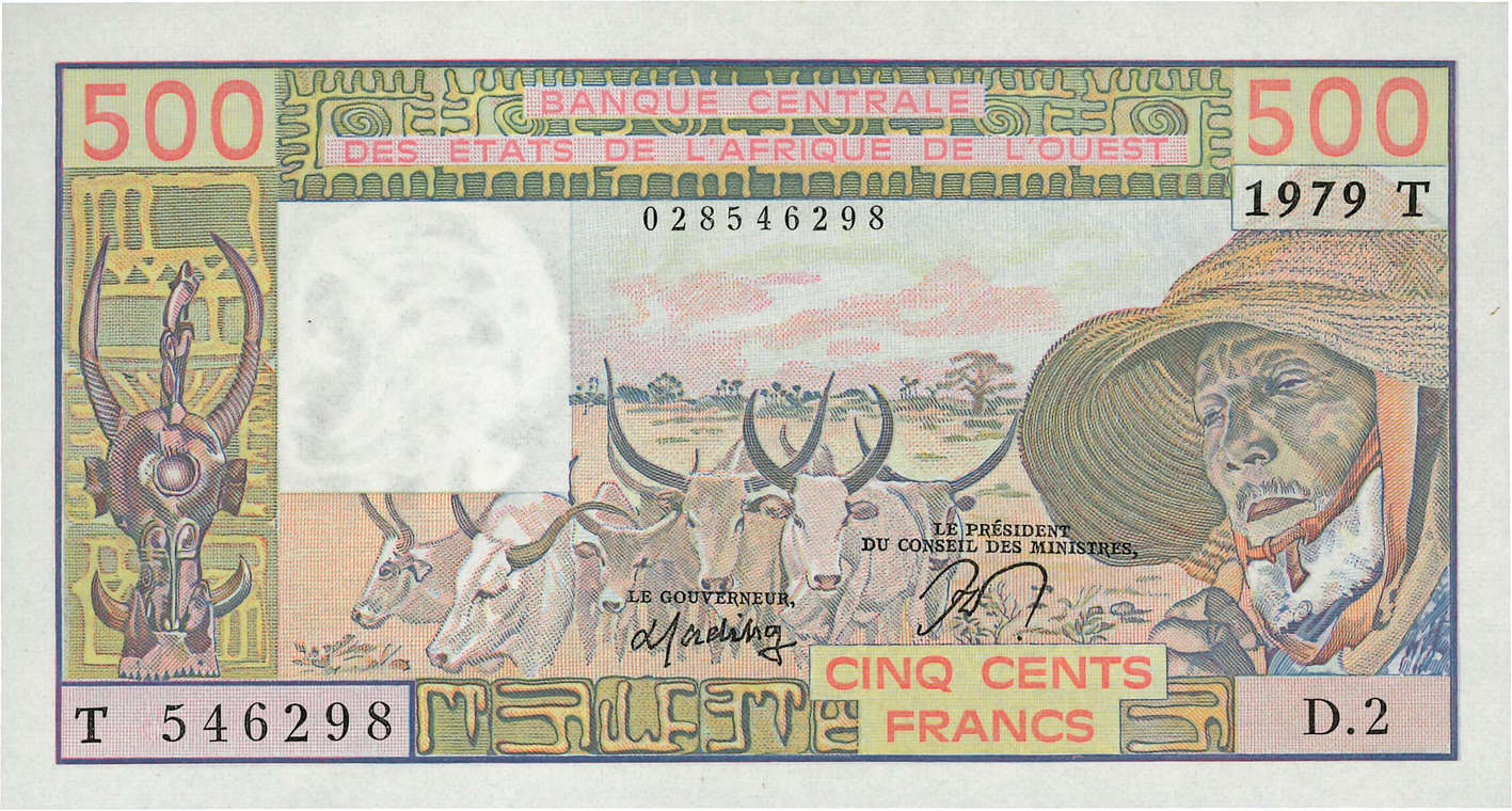 500 Francs STATI AMERICANI AFRICANI  1979 P.805T q.FDC