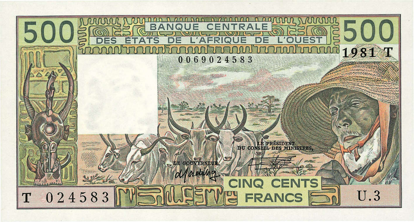 500 Francs ESTADOS DEL OESTE AFRICANO  1981 P.806Tb FDC