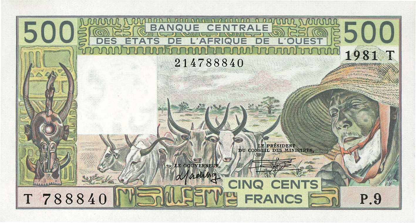 500 Francs ÉTATS DE L AFRIQUE DE L OUEST  1981 P.806Tc pr.NEUF