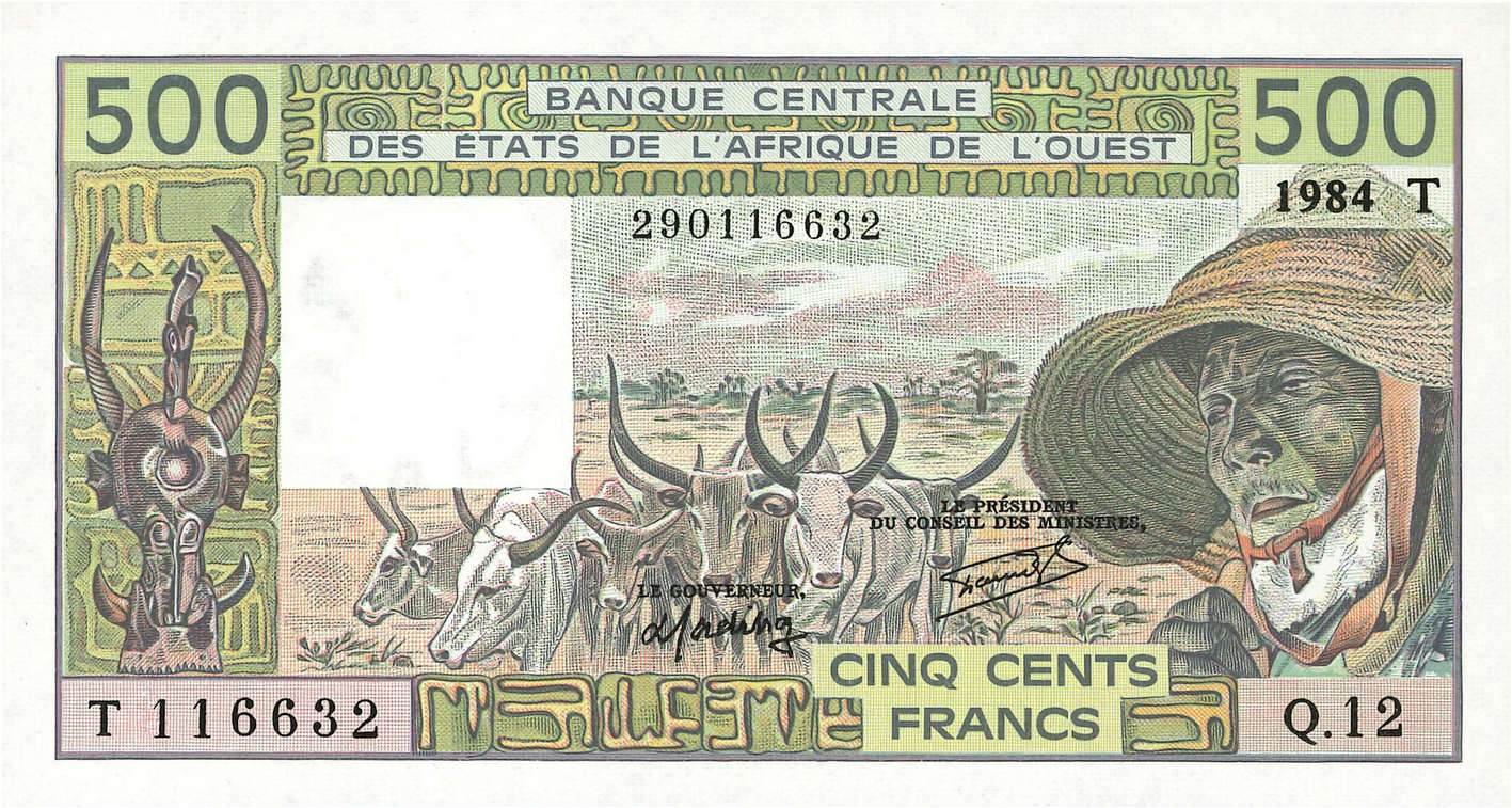 500 Francs WEST AFRICAN STATES  1984 P.806Tg UNC