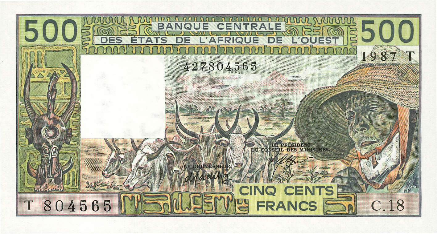 500 Francs ÉTATS DE L AFRIQUE DE L OUEST  1987 P.806Tj NEUF