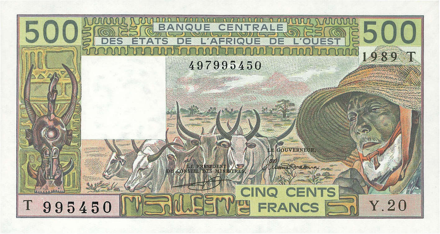 500 Francs ÉTATS DE L AFRIQUE DE L OUEST  1989 P.806Tk NEUF