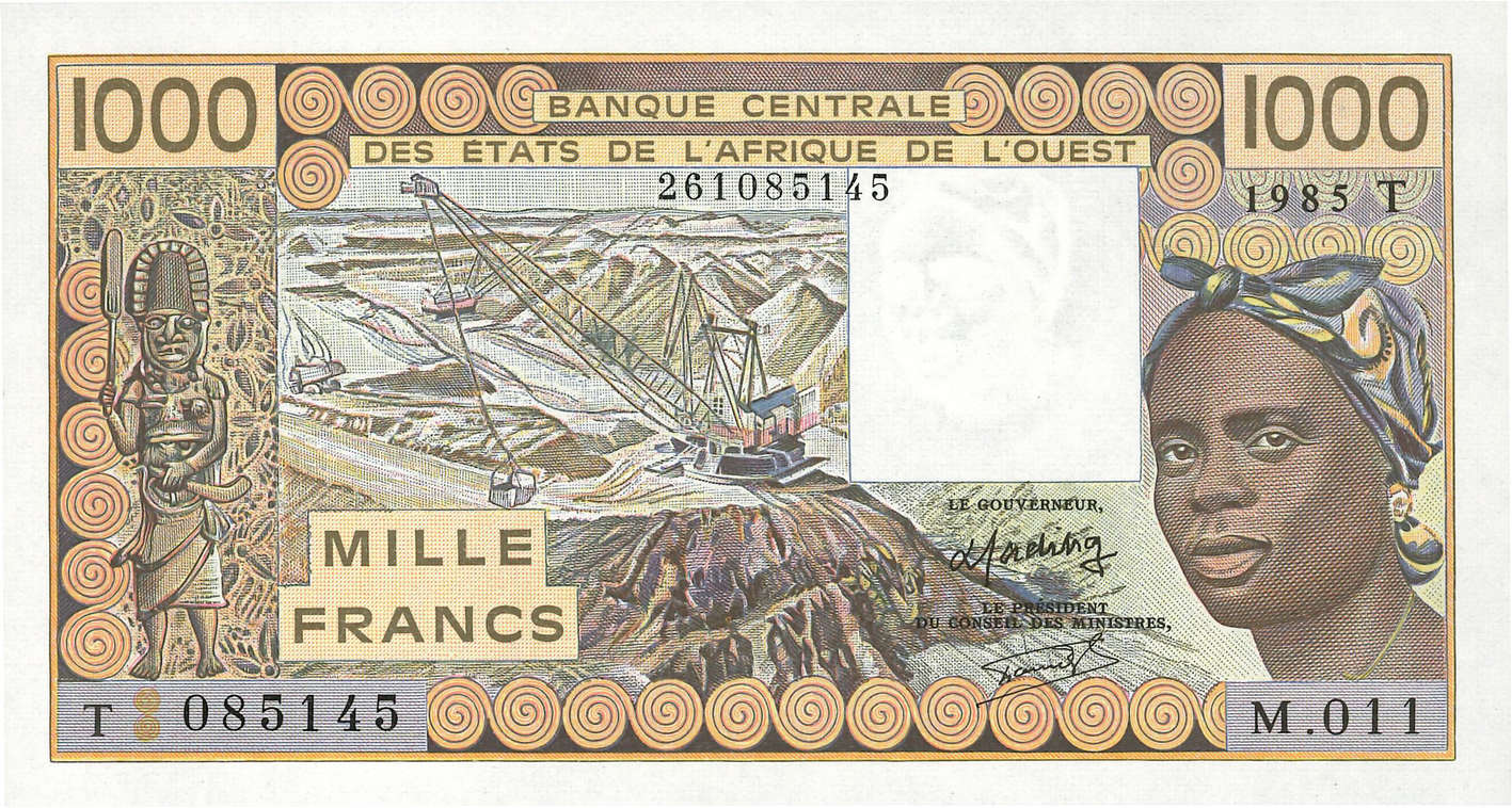 1000 Francs ÉTATS DE L AFRIQUE DE L OUEST  1985 P.807Tf NEUF