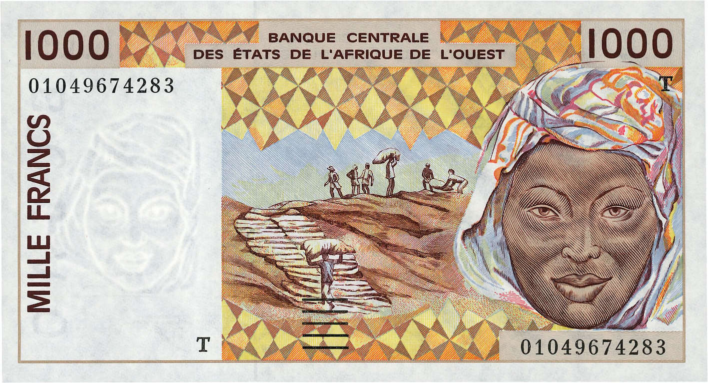1000 Francs STATI AMERICANI AFRICANI  2001 P.811Tk FDC