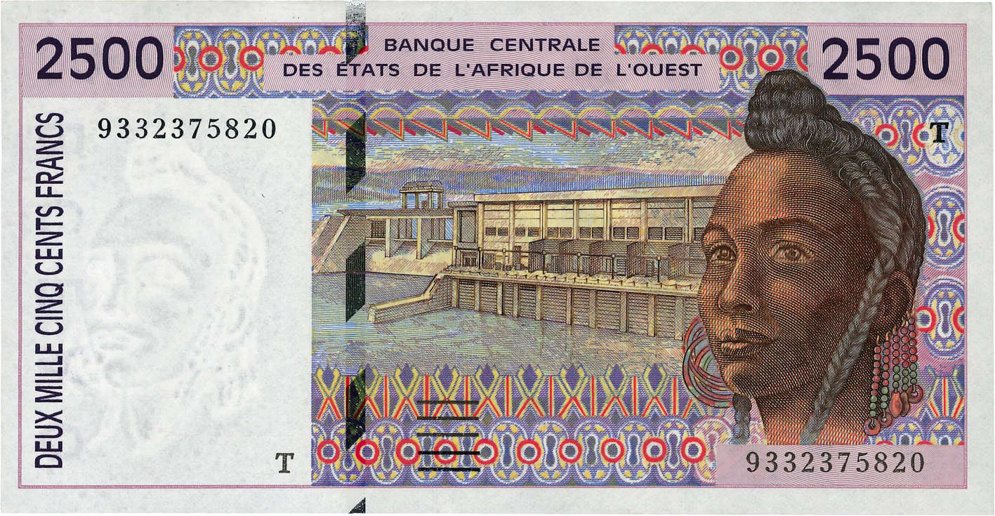 2500 Francs ESTADOS DEL OESTE AFRICANO  1993 P.812Tb SC+